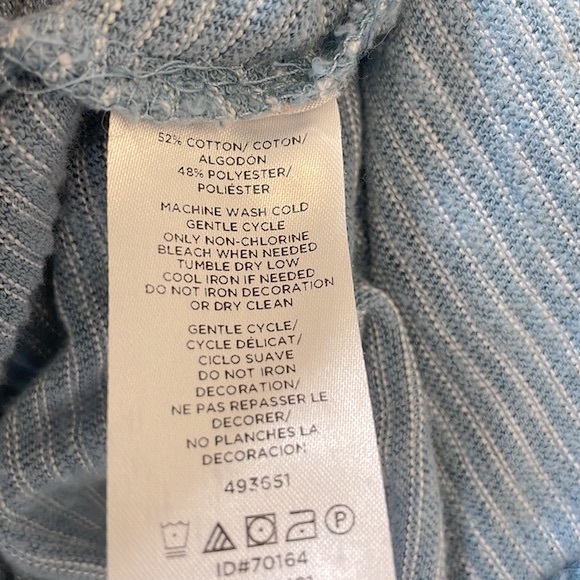 LOFT Striped Tie Front Button Down Top - Picture 6 of 6